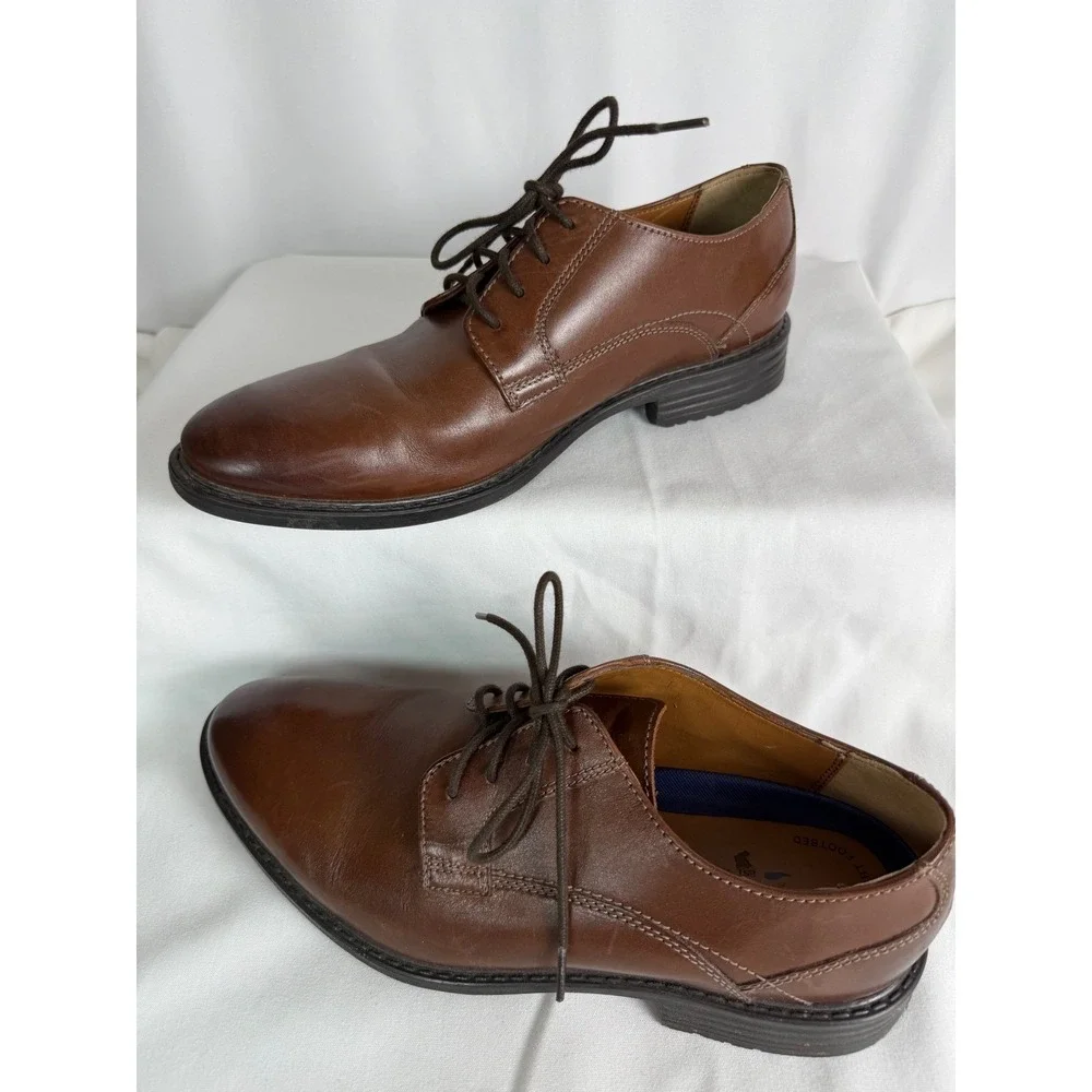Bostonian Brown Leather‎ Dress Shoes Mens Lace Up Oxford Comfort